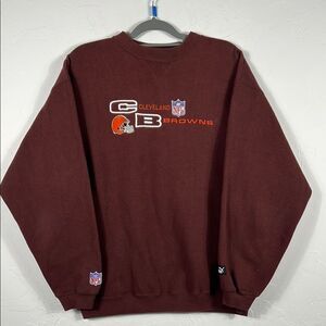 🏈 Vintage CLEVELAND BROWNS NFL Puma Embroidered CREWNECK Sweatshirt Men XL - EU